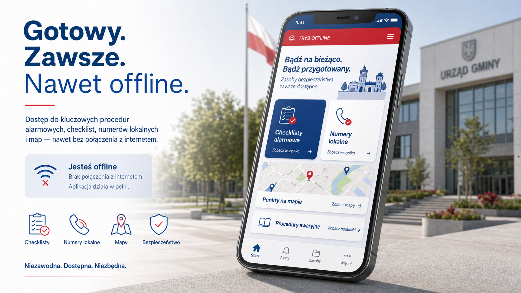 Aplikacja Kryzysownik gotowa do działania offline