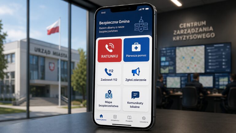 Powiadomienie PUSH Kryzysownika na telefonie mieszkańca